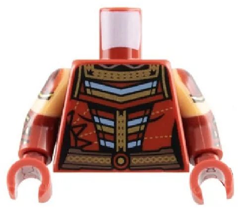 Lego NEW Marvel ECHO Minifig TORSO Dark Red Female Gold Blue Stripe Strap D370