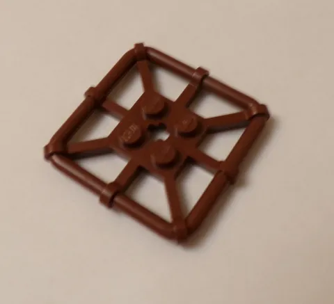 Lego x1 Reddish Brown 2x2 Modified Plate With Square Bar Frame, 30094 (028-221)