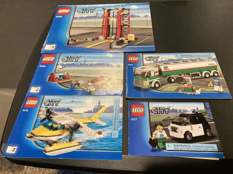 Lego City 3368 3180 3178 3177 Shuttle Fuel Truck Plane Car manuals only Lot 04
