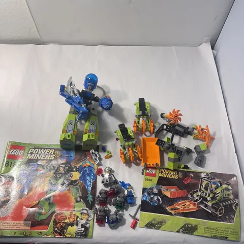 LEGO Power Miners Mine Mech 8958 & Magma Mech 8189 As-Is Parts w/ Manuals & Figs