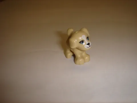 LEGO Animal tan Dog Minifig Small Standing w/ Blue Eyes, Black Nose & Mouth NEW