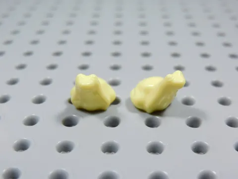 LEGO Lot of 2 Pastel Cool Yellow Tree Frogs Frog Animal Minifig BT