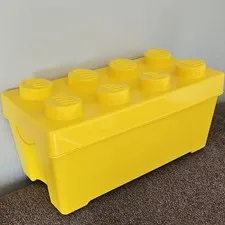 LEGO Yellow 8-Stud Stackable Storage Brick w/ Lid, Compatible, 2012 MPN