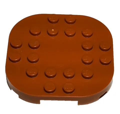 Lego Plate 66789 Modified 6x6 with Rounded Corners and 4 Feet Dark Orange