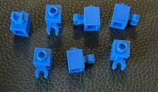 Lego 60475b Brick Blue 1 x 1 Open O Clip With Hollow Stud Lot of 7