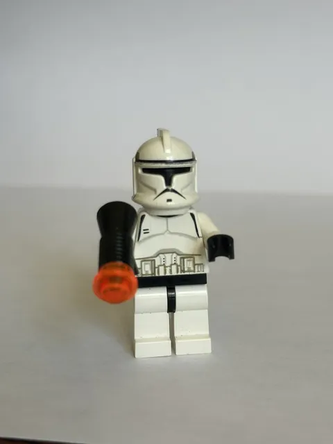 LEGO Star Wars Phase 1 Clone Trooper Minifigure sw0058 Vintage 2002 Black Head
