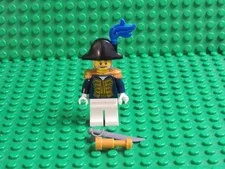 LEGO Pirates III Bluecoat Governor Minifigure w/ Sword & Telescope 70412 WH16