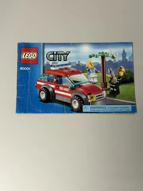 LEGO® City 60001 Fire Chief Car Instruction Manual Only! Red Fire Car
