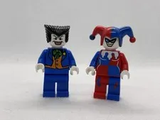 Lego - Joker & Harley Quinn (Blue Variant) 2006 Custom (UV Printed) Minifigures