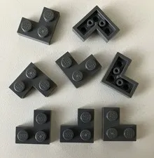 LEGO 8x NEW Plate 2x2 Corner DARK BLUISH GRAY #2420