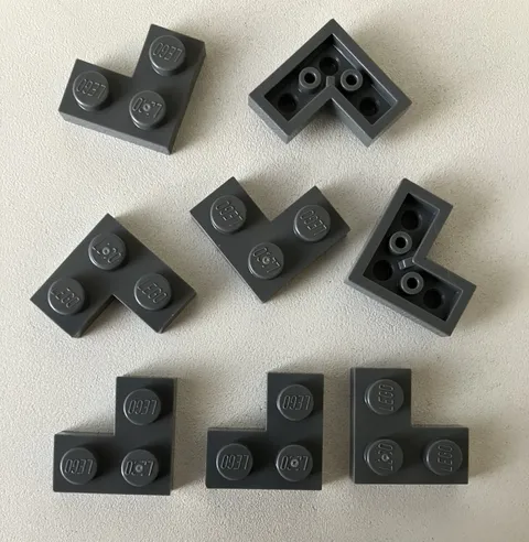 LEGO 8x NEW Plate 2x2 Corner DARK BLUISH GRAY #2420