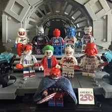 Brickluv & B3 Customs USA 250 Bundle of 10 Mini figures & Fabric Capes