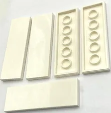 Lego 5 New White Tiles Flat Smooth 2 x 6 Parts