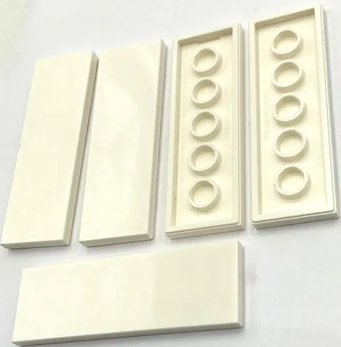 Lego 5 New White Tiles Flat Smooth 2 x 6 Parts