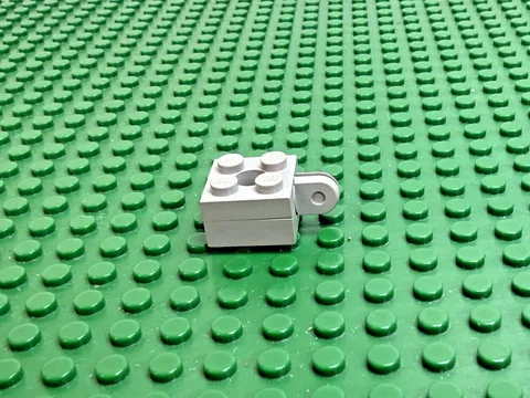 1980s LEGO Old Gray Arm Holder Brick 2x2 Round Top w Arm 6880 6882 6901 #792c02