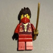 LEGO Red Ninja Minifigure with Sword Accessory Plastic Figure
