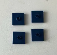 LEGO 4x NEW Plate 2x2 w/ Stud in Center Jumper DARK BLUE #87580/23893
