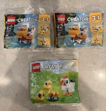 Lego Sets 30571 & 30643, New Sealed Polybags, Pelican & Easter Chickens