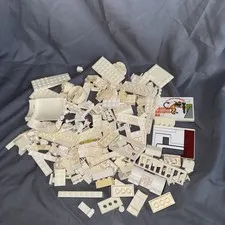 Bulk White LEGO Assorted 0.5 Pound Lot, Bricks, Plates, Tiles 8 Ounces