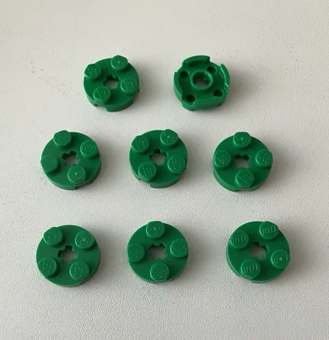 Lego 8x New Pieces Plate 2x2 Round GREEN #4032