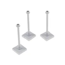 3x LEGO Traffic Sign Stand 2x2x5 Light Gray Stop Ring Holder 6170708 98549