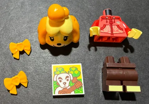 Lego Isabelle 77052 Minifigure Animal Crossing ani014   Nintendo w/Printed Tile