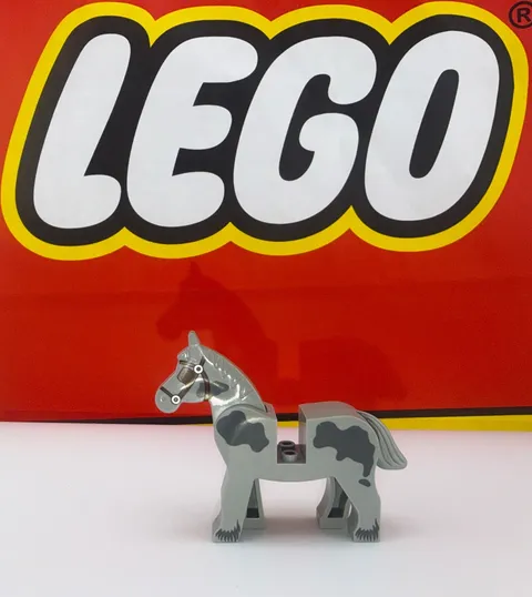 LEGO Light Bluish Gray Spotted Horse Rare 7189 4493c01pb09 Mill Village Raid