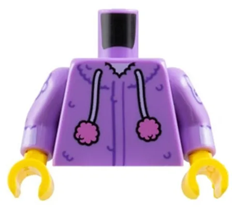 NEW Lego PLUSH TOY MINIFIG TORSO Lavender Rabbit Ears Hoodie Fur Pink Puffs D383
