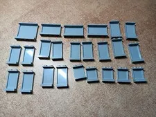 LEGO BULK LOT OF 24 LIGHT BLUISH GRAY WALL PANELS 1X2X2 1X2X3 1X4X2 1X4X3