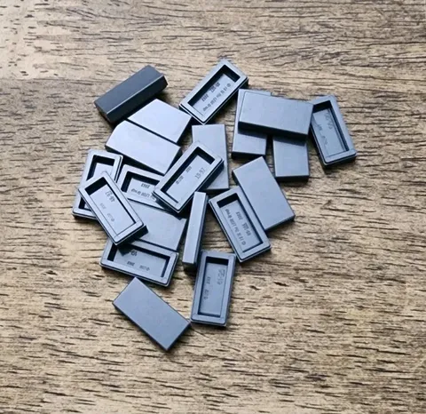LEGO Dark Bluish Gray 1 X 2 Tile. QTY 20 Part No. 3069.