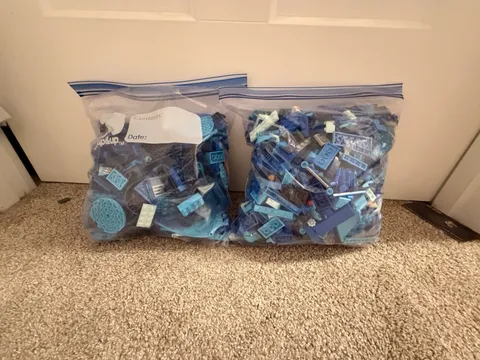 2 Gallon Bags of Blue Official Lego- Used- Great Condition