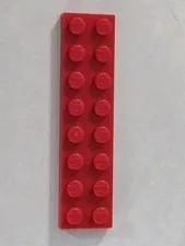 LEGO Parts - Red Plate 2 x 8 - No 3034