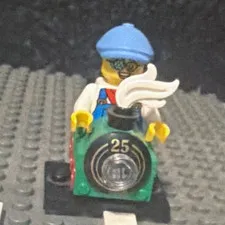 LEGO Minifigures Series 25 Minifigure train boy Blue Cap Green train Red Wheels