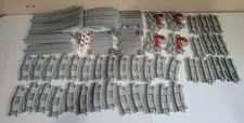 Large Lot Of Lego Duplo Train Tracks Light Gray Curve Straight Switch Bridge 