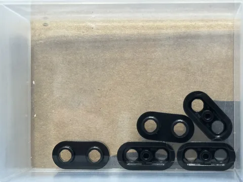 LEGO Parts - Black Plate, Round 1 x 2 with Open Studs - No 35480 - QTY 5