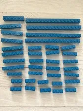LEGO DARK AZURE BLUE LOT 38 PCS 1X16 1X6 1X4 BRICK AZUR VARIETY BUILDING PIECES
