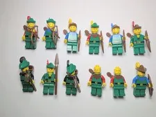 Vintage Lego Lot of 12 Forestman Minifgures 80s & 90s w/ Hats, Bows, Quivers