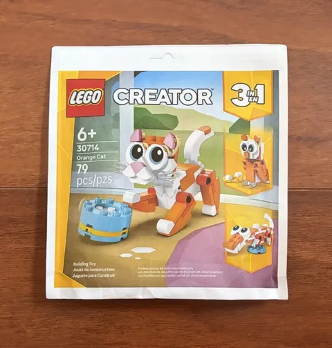 LEGO 30714 Creator 3-in-1 Building Orange Cat Paper Bag New Sealed😸