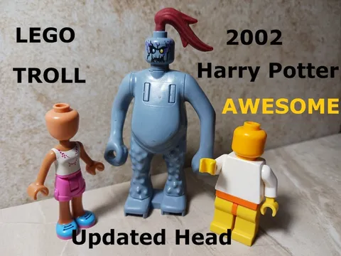 LEGO Harry Potter MONSTER Sand Blue TROLL Creature Critter Stone Rock New Head
