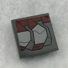 LEGO 11203pb039R Dark Bluish Gray Tile, Modified 2 x 2 Inverted W/ Armor Plates