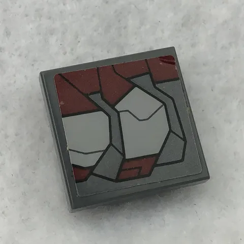 LEGO 11203pb039R Dark Bluish Gray Tile, Modified 2 x 2 Inverted W/ Armor Plates