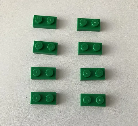 LEGO 8x NEW Pieces Plate 1x2 GREEN #3023