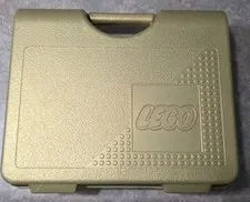Vintage LEGO Plastic Carrying Case GOLD Storage Box Container 1997 EUC