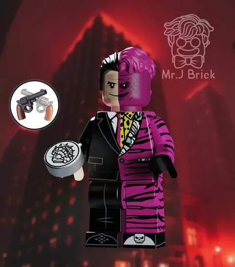 LEGO DC Comics Mr. J Brick Custom Batman Forever Two-Face Pad Variant Minifigure