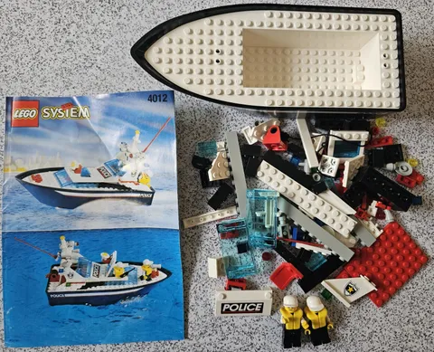 LEGO Town 4012 Wave Cops Police Boat Vintage 1996 Complete