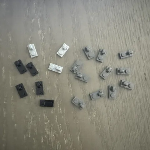 LEGO Hinge Plate 1 x 2 with Top Finger (30383 / 53922) 19 Pieces Gray Black