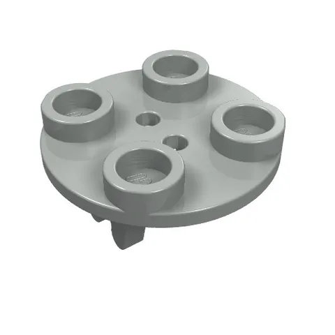 LEGO Part 2655 - Light Gray Wheel Holder, Plate, Round 2 x 2 Thin with Clips