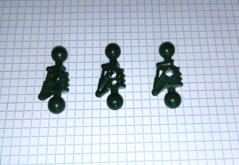 3 Lego 47311 Dk Green Bionicle Arm Lower Section Toa Metru style 2 Ball Joints