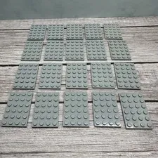 Lego Part 3032 - Plate, 4x6 Light Bluish Gray - Lot Of 20