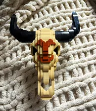 LEGO Longhorn Bull Steer Animal MOC Custom Build Figure Beige Black Brown